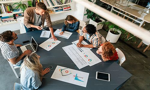 Professional team discussion meeting